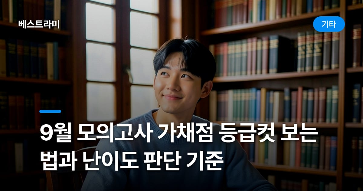 9월 모의고사 가채점 등급컷 보는 법과 난이도 판단 기준